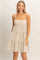 Beige Striped Tiered Cutout Dress