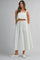 Mint Striped Crop Tank Midi Skirt Set