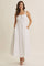 Ivory Coastal Square Neck Empire Waist Tie Maxi Dress