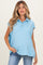 Light Blue Pigment Dye Sleeveless Polo Oversized Maternity Top