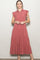 Dusty Rose Button Up Ruffle Sleeve Tiered Maxi Dress