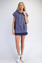 Navy Mineral Wash Sleeveless Hoodie