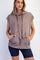 Mocha Mineral Wash Sleeveless Hoodie