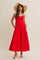 Tomato Red Tiered Maxi Dress