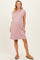 Pink Garment Washed Casual Capped Sleeve Maternity Dress