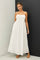 White Cotton Pintuck Tie Strap Maxi Dress