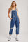 Navy Distressed Denim Overalls