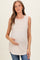 Cream Ribbed Sleeveless Maternity Top