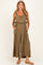 Olive Ruffle Strap Maternity Wide Leg Jumpsuit