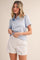 Sky Blue Lace Trim Polo Shirt