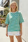Kelly Green Oversized Striped Tee