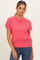 Pink Open-Knit Dolman Sleeve Top