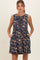 Dark Denim Floral Tie Front Maternity Mini Dress
