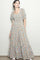 Cream Vintage Floral Smocked Puff Sleeve Maxi Dress