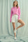 White Floral Print Side Stripe Shorts