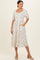 Ivory Floral Sweetheart Neckline Midi Dress