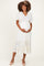 Cream Pleated Satin Smocked Maternity Midi Dress
