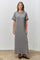 Charcoal Striped Knit Scallop Accent Maxi Dress