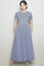 Blue Smocked Gingham Midi Dress