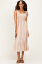 Natural Smocked Tiered Ruffle Detail Dress