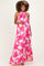 Pink Floral Halter Maternity Maxi Dress