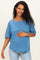 Blue Relaxed Fit Short Sleeve Maternity Top