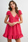 Fuchsia Gingham Button Accent Mini Dress