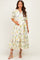 Cream Floral Belted Tiered Maternity Midi Dress