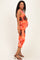 Coral Multi Tie Dye Mesh Maternity Maxi Dress With Side Ruching