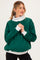 Green Colorblock Cowl Neck Maternity Sweatshirt