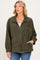 Olive Oversized Corduroy Maternity Zipper Jacket