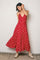 Red Polka Dot Open Back Maxi Dress