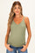 Olive Lace Trim Detail Ribbed Maternity Knit Tank Top