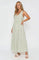 Sage Striped V-Neck Sleeveless Tiered Maxi Dress