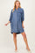 Dark Denim Chambray Dolman Sleeve Maternity Shirt Dress