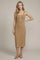 Tan Cable Knit Sleeveless Midi Dress