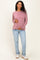 Burgundy Striped Oversized French Terry Maternity Top