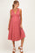 Mauve Sleeveless Ribbed Knit A-Line Maternity Midi Dress