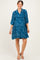 Blue Paisley Puff Sleeve Maternity Dress