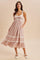 Dusty Pink Lace Floral Tie Back Midi Dress