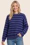 Light Navy Striped Sweater