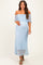 Light Blue Off Shoulder Lace Maternity Maxi Dress