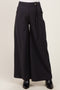 Vintage Black Tie-Waist Wide Leg Maternity Trousers