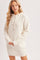 Ivory Chunky Waffle Knit Hooded Tunic Dress