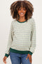 Hunter Green Muticolor Striped Long Sleeve Maternity Top