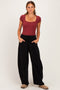 Black Fleece Barrel Leg Sweatpants