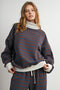Brown Multi Striped Turtleneck Sweatshirt