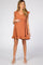 Rust Ruffle Hem V-Neck Maternity Dress