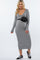 Heather GreyV-Neck Long Sleeve Fitted Maternity Maxi Dress
