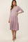 Lavender Tiered Ribbed 3/4 Sleeve Maternity Midi Dress